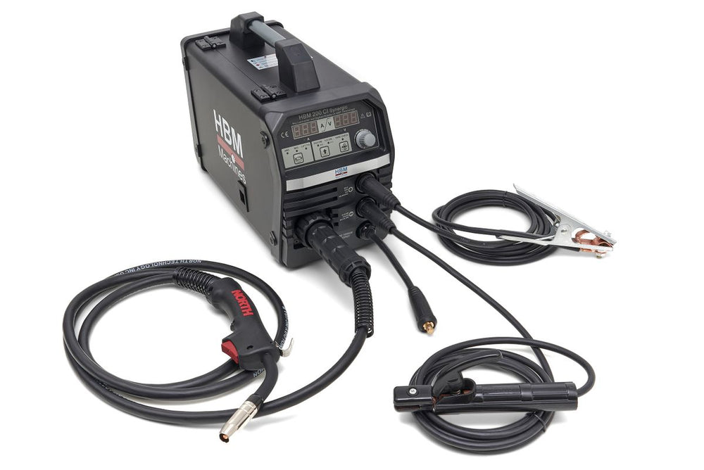 HBM 200 Ci Synergic Mig Inversor de Soldadura con Pantalla Digital y Tecnología Igbt Negra nuevo — Nuevo