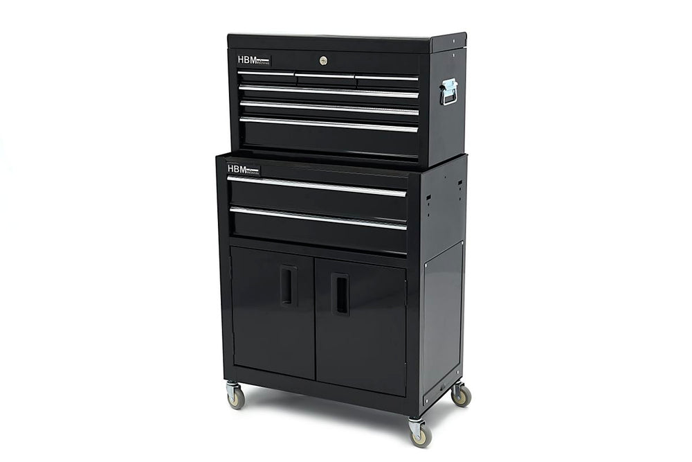 Carro de herramientas HBM con caja superior, negro, modelo 2 nuevo — Nuevo