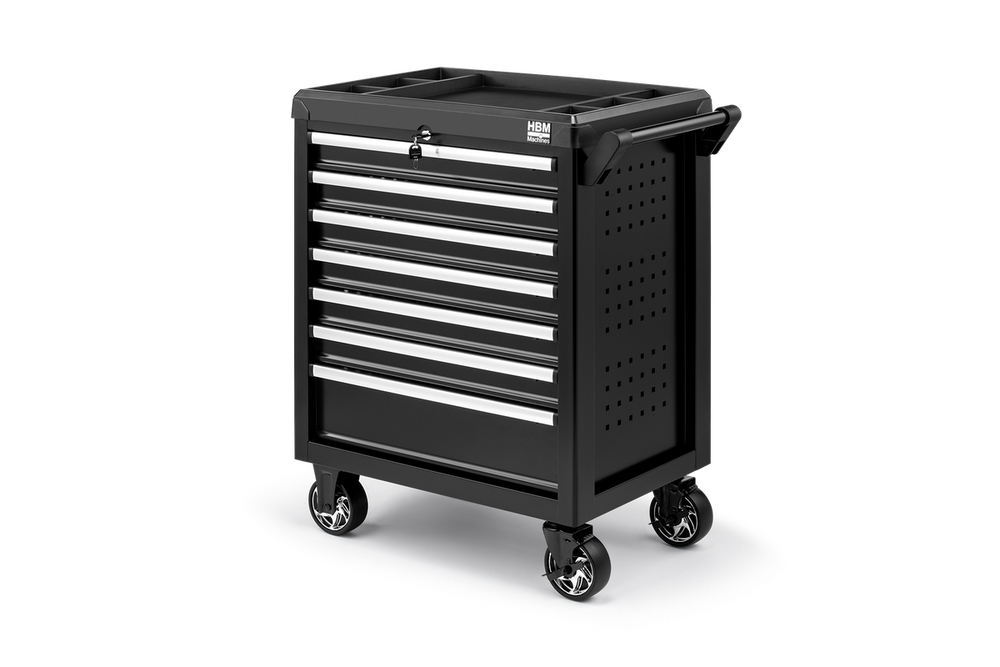 HBM carro de herramientas 7 cajones, modelo 2, negro nuevo — Nuevo