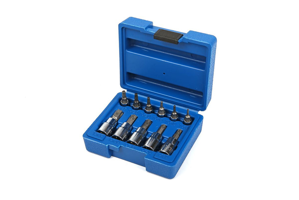 Juego de llaves de vaso Torx de 11 piezas HBM de 1/4 y 3/8 pulgadas T8 - T55 nuevo — Nuevo