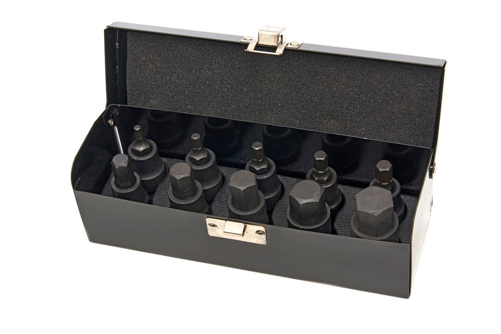 Stahlkaiser juego de 10 piezas de ½ pulgada de llaves de vaso hexagonales H4-H19 nuevo — Nuevo