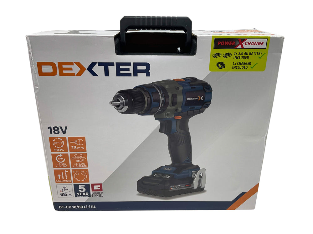 Atornillador a Bateria Dexter Dt-cd 18/68 Li-i bl de segunda mano · Atornilladores — Revisado
