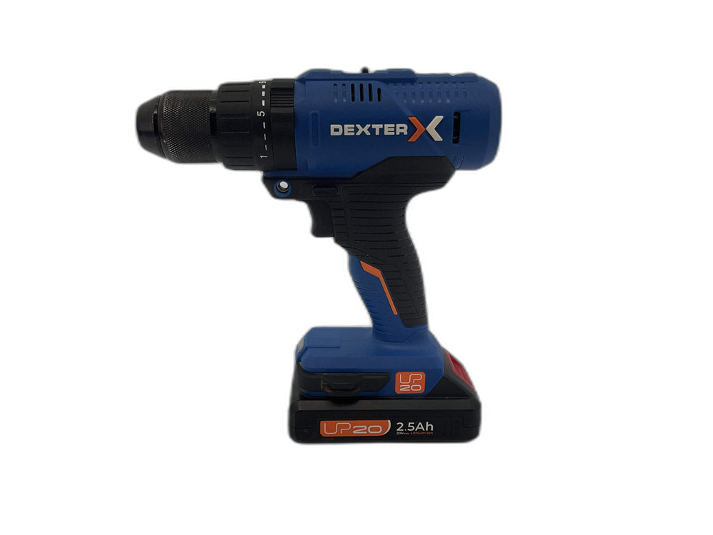 Taladro a Bateria Dexter Taladro Atornillador Percutor 20v Max de segunda mano · Taladros — Bueno