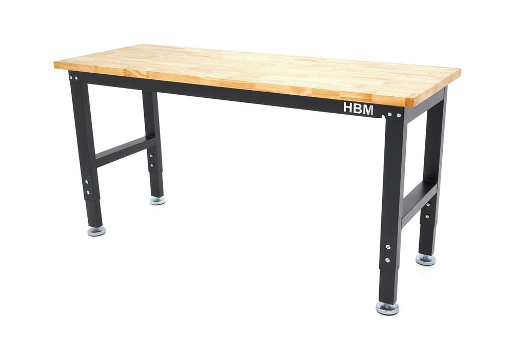 HBM 152 Cm. Banco de trabajo profesional ajustable en altura con un robusto tablero de madera nuevo — Nuevo