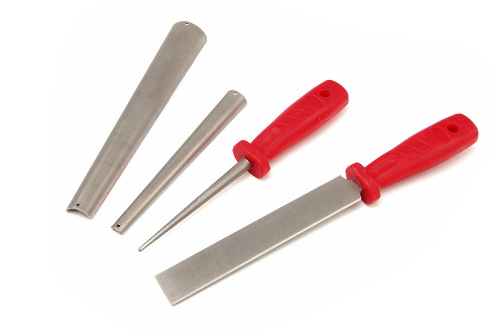 Juego de limas de diamante HBM de 4 piezas para afilar buriles de madera nuevo — Nuevo
