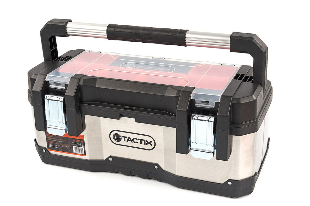 Maleta de herramientas Tactix de acero inoxidable profesional con bandejas de almacenamiento extraíbles nuevo — Nuevo