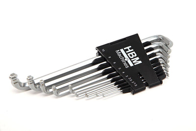 Conjunto de Llaves Allen Métricas de 9 Piezas HBM Profi con Cabeza Extra Corta nuevo — Nuevo