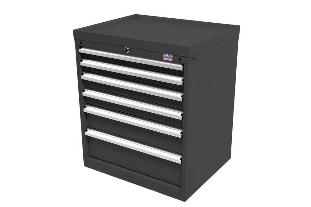 Armario de herramientas Profi HBM de 6 cajones 72 x 58 x 80 cm Negro nuevo — Nuevo