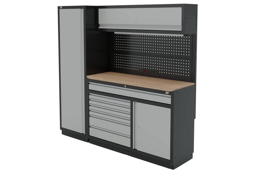Sistema modular de taller HBM de 6 piezas, negro y gris nuevo — Nuevo