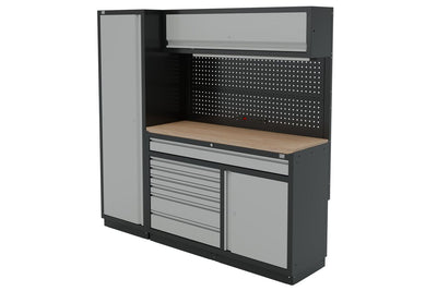 Sistema modular de taller HBM de 6 piezas, negro y gris nuevo — Nuevo