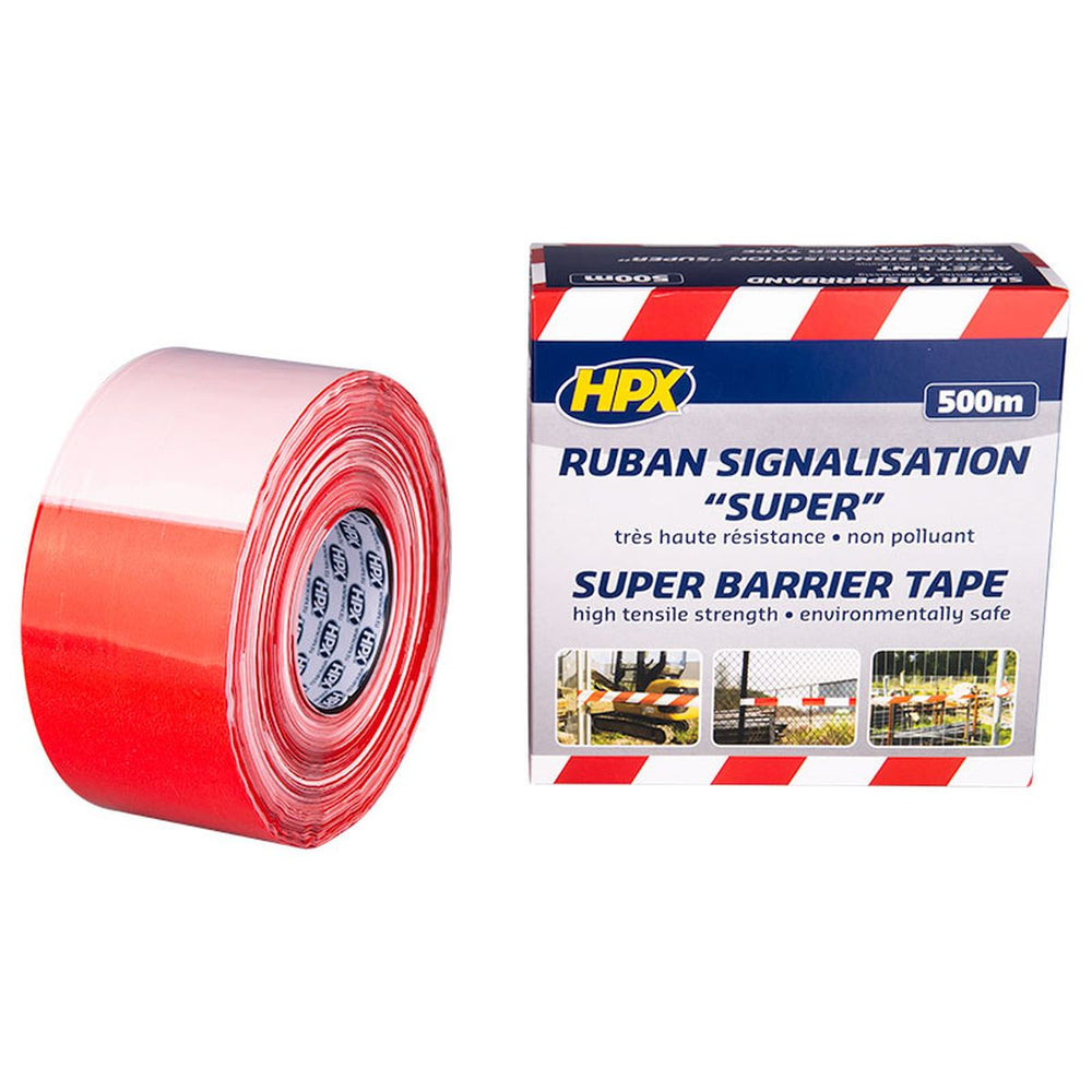 Cinta de advertencia Hpx super - blanco/rojo 80mm x 500m nuevo — Nuevo
