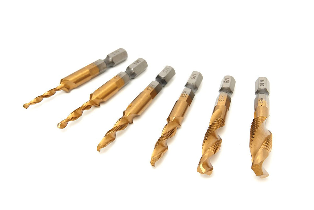 Juego de brocas autoperforantes HBM de 6 piezas Hss de M3 a M10 nuevo — Nuevo