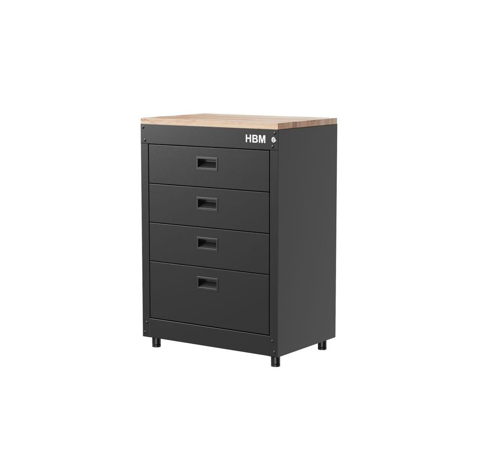 Cajonera HBM 71 cm, 4 cajones, negro nuevo — Nuevo