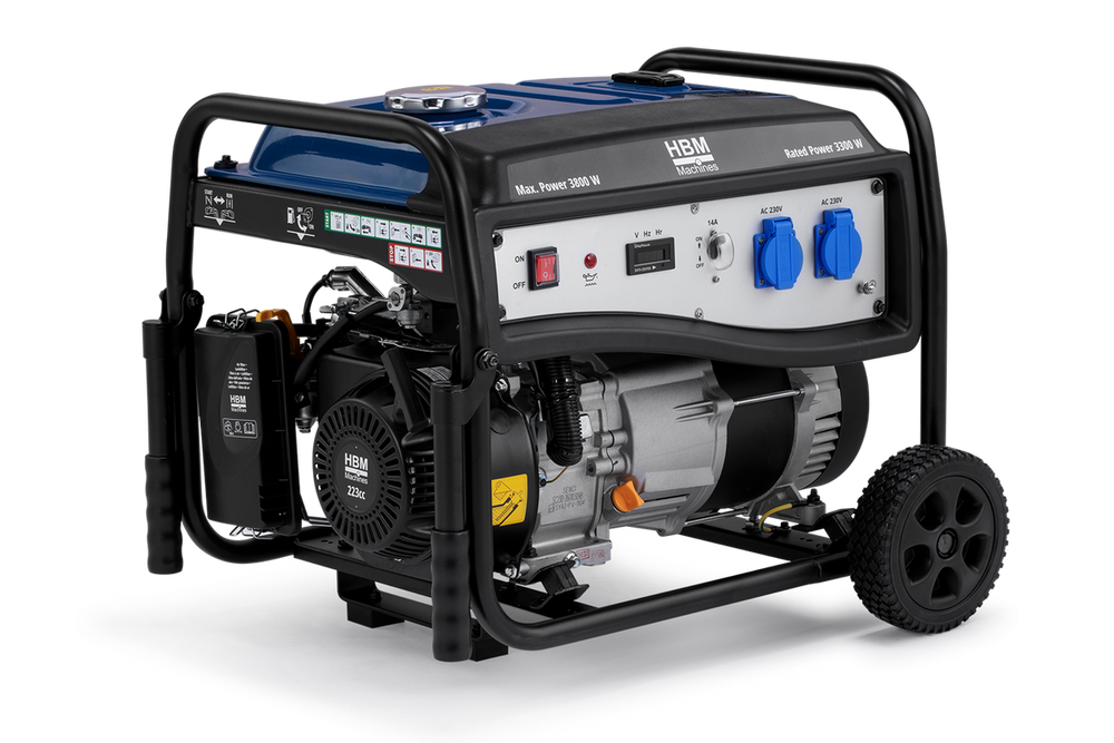 HBM generador con motor de gasolina de 223 cm³ 230V 3800W nuevo — Nuevo