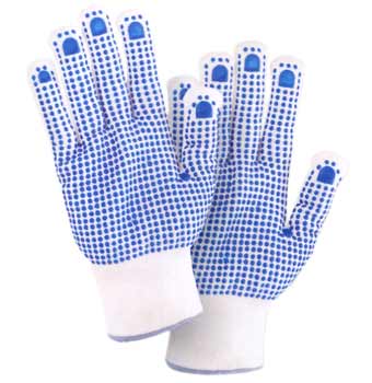Guantes en nylon punteado con PVC