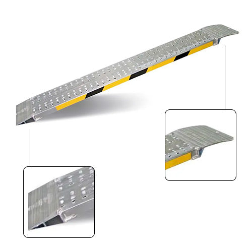 Rampa de aluminio, largo 2m, ancho 20cm, 2 unidades