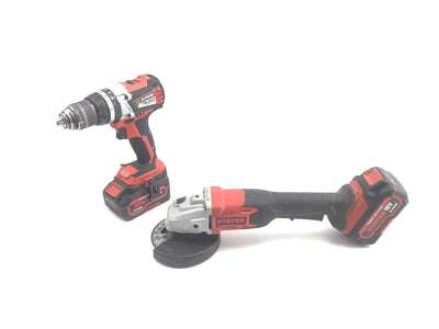 Taladro a Bateria Stayer Kit 18v Taladro Percutor + Amoladora de segunda mano · Taladros — Con uso